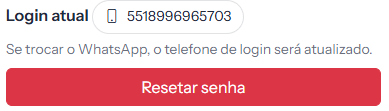 Local para solicitar reset de senha